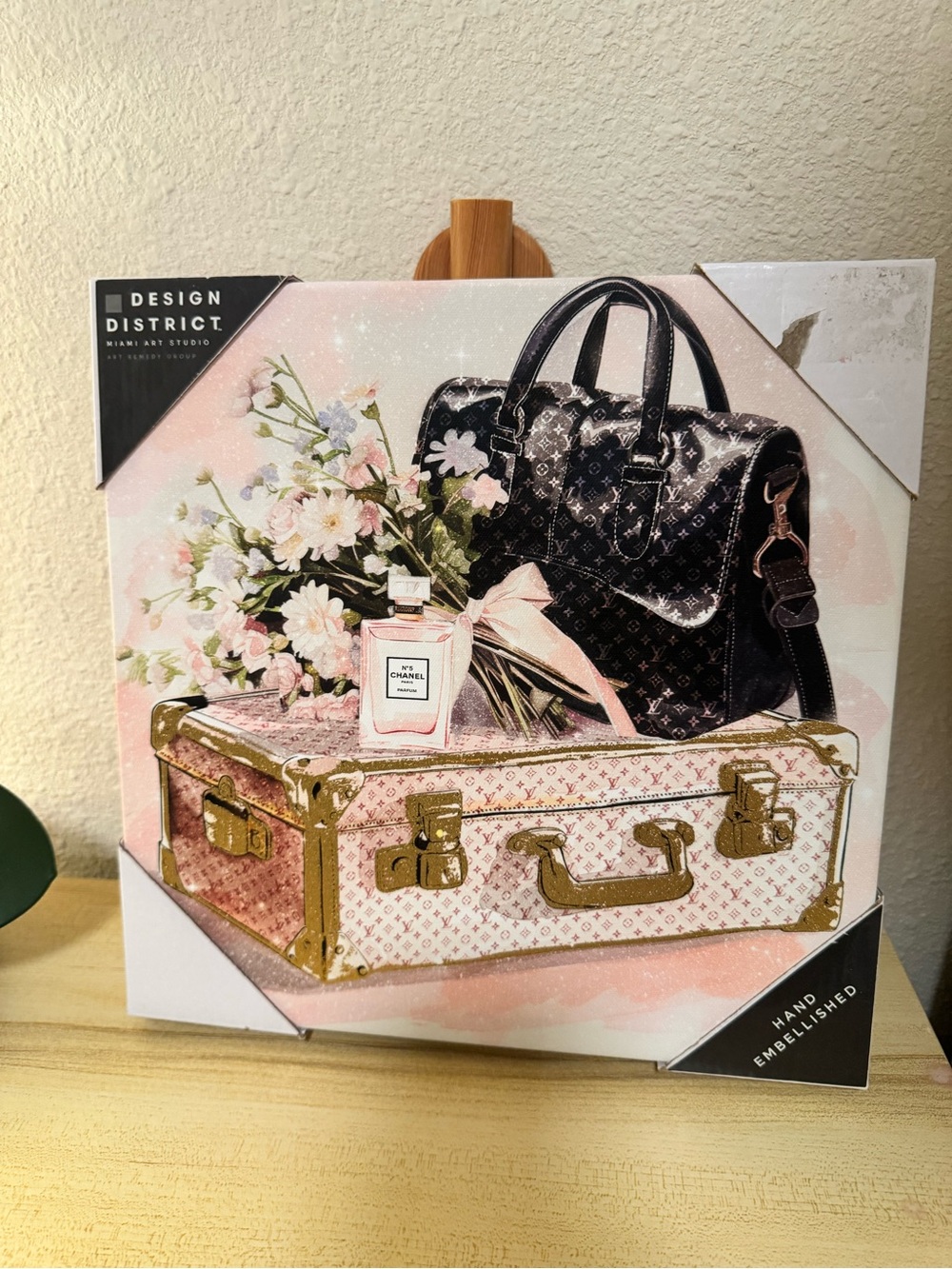 District Pink, Black & Gold Travel Still Life Canvas